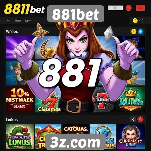 Variedade de jogos disponíveis na 881bet